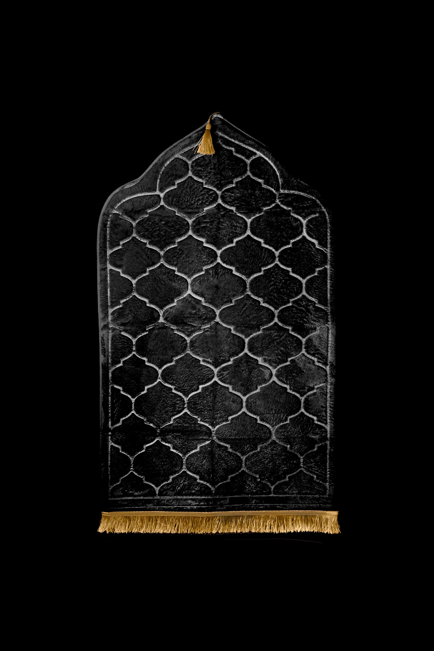 Soft Velvet Prayer Mat - Black