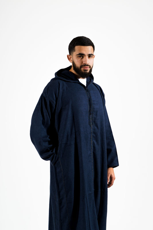 Winter Djellaba Navy Blue Comfort