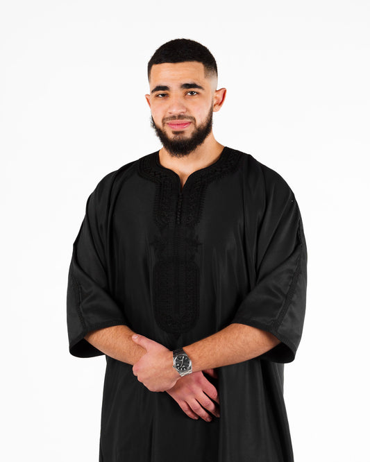 Qaleel Midnight Black Gandoura